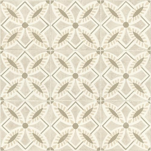 Rasch Tapete 410266 - Gemusterte Vliestapete mit Fliesen-Optik in Beige und Sand aus der Kollektion Beachhouse