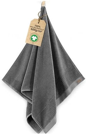 ZWOLTEX - Duschhandtuch Groß 100x150, Ultra Weich & Saugfähig 600 g/m², 100% Bio Baumwolle GOTS Zertifizert, ÖKO-TEX, Handtücher Graphit - Porto Collection
