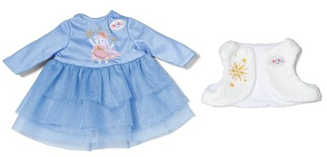 BABY born Winterkleid 36 cm mit Plüschweste und Schafmotiv | Plüschweste, Tüllrock, lange Ärmel, passend für 36 cm Puppen