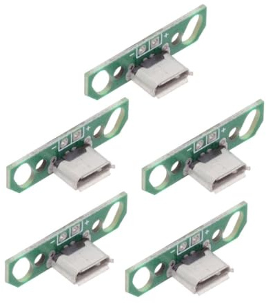 chenyang 5 Pack USB 2.0 DIY Anschluss, Micro USB 2Pin Buchsenanschluss Reparatur Ersatz Lötadapter mit Flansch