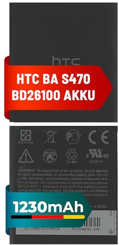 Mpsmobile® HTC Akku für 7 Surround, A9191, Desire HD, Inspire 4G, Mondrian, Ace, Oboe, PD98120 – BA S470 | 1230mAh | 3,7V Li-Ion Bulk