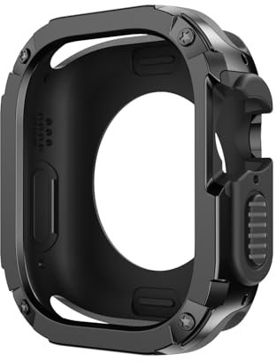 OFWAX Funda para Apple Watch Ultra Cover 49mm 40mm 41mm 44mm 45mm 42mm 38mm Carcasa anticaída iWatch Series 9 8 7 6 5 4 SE 3 2 Funda para reloj(Black,49mm)