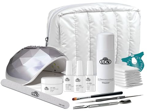 LCN Professional Starter Set - No File Gel Einsteiger Nagelmodellage-Set für Gelnägel - Komplettpaket für perfekte Nägel - Inkl. LED-UV-Lampe - vegan, Säure- & HEMA-frei