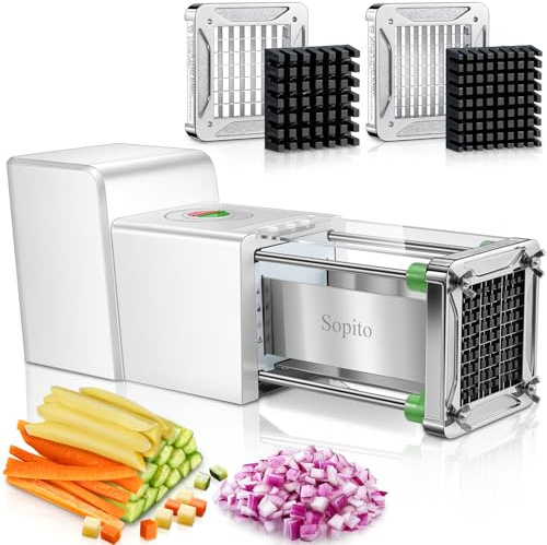 Sopito Electric Potato Chipper with 9mm & 12mm Blades for Kitchen Cutting