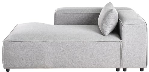 Beliani Modern Right Hand Chaise Lounge Fabric Upholstery Grey Brande