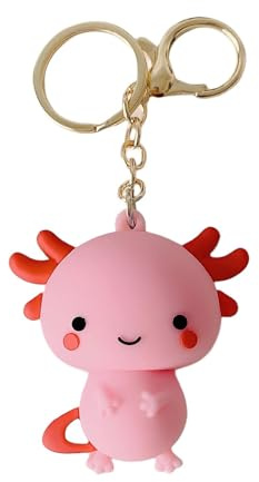 BellaBlend Axolotl Schlüsselanhänger Süßes PVC Kawaii Schlüsselanhänger für Frauen Rucksäcke Taschen Handtaschen Handys Autoschlüssel