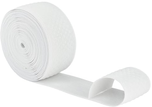 MAYJOYDIY 6.6 m Weißes Rutschfestes Gummiband 5cm Breiten Silikon-Punktmuster Haftstreifen Elastische Bänder Für Taillenbänder Zum Basteln Nähen Für Sportbekleidung Und Perücken