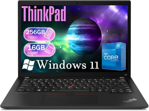 Lenovo ThinkPad X13 Business Laptop i5-10210U 16GB 256GB W11(Renewed) | 13.3in FHD(1920x1080), Intel core i5-10210U, 16GB RAM, 256GB SSD, QWERTY Keyboard, Windows 11 Pro