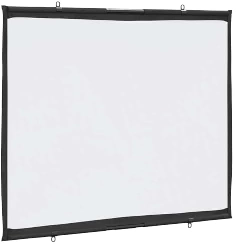 QUAHEAS Tela per proiettore da 60 pollici, 4:3, in poliestere bianco opaco, con telaio in ferro, montaggio a parete, portatile, per home theater, ufficio, presentazione, uso interno ed esterno