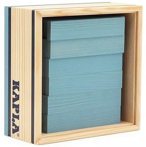 Kapla C40BC Holzplättchen 40-teilig in Box, Hellblau