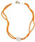 Gallay Collier Perle weiß gold Kord orange 40 cm