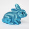 Osterhase Hase Ostern Osternest Kunststoff Glitzer Glitter sitzend, 16,5 cm blau
