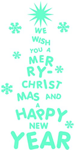 Samunshi® Wandtattoo Buchstaben Christbaum Wandaufkleber 15 x 30cm mint