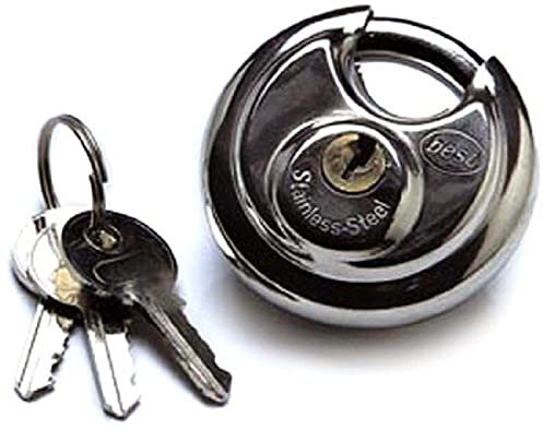 Merriway® BH01711 Discus Padlock, 50mm (2 inch) Dia. - Stainless Steel