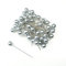 Perlen-Nadeln Deko-Nadeln Perle SILBER 10mm 50 Stück HOCHZEIT Schmucknadeln Stecknadeln glänzend metallic