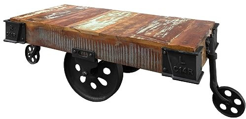 Massivmoebel24.de Couchtisch Altholz 120x60x43 mehrfarbig lackiert Industrial #18