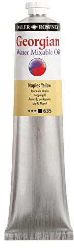 Daler Rowney Georgian Water Mixable Oil Paint Naples Yellow 200ml Tube - Art Paints for Canvas Paper and More - Oil Painting Supplies for Artists and Students - Artist Oil Paint for Any Skill Set