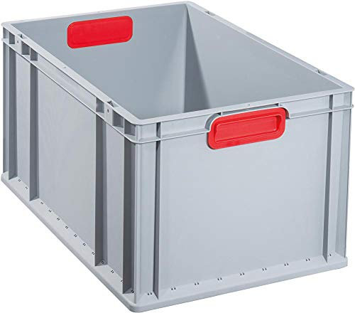 Allit 456755 EuroBox 632 600 x 400 x 320 mm geschlossene Griffe in grau/rot