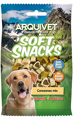 Arquivet Soft Snacks para Perro Corazones Mix, 100 g (Paquete de 1)