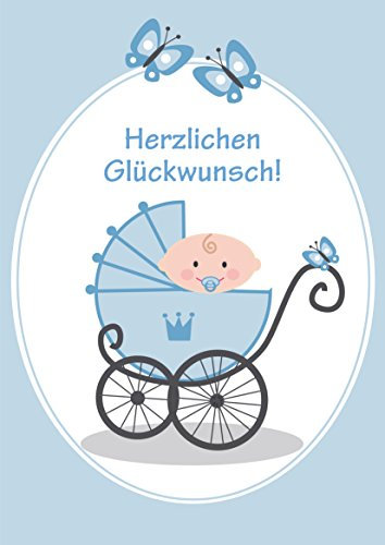 EDITION COLIBRI XXL Glückwunschkarte: Es ist ein Junge, Baby zur Geburt eines Jungen oder Geburtstagskarte zum 1. / 2. / 3. Geburtstag im Retro-/Nostalgie-Stil (10737DE)