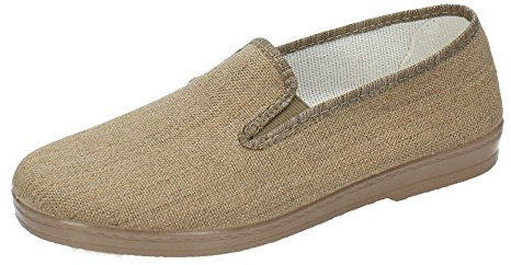MADE IN SPAIN 302 Zapatilla de Lona Marrón Tostado para Hombre, Hechas en España Hombre Zapatillas Tostado 44