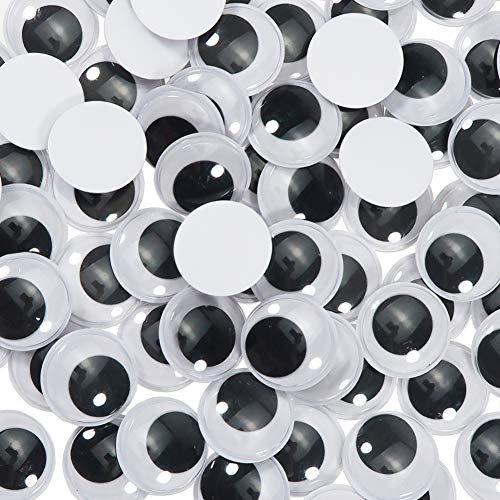 TOAOB 40 Stück Selbstklebend Wackelaugen Runde Schwarz Weiß 30mm Kunststoff Augen für Scrapbooking Kunsthandwerk Puppe Zubehör