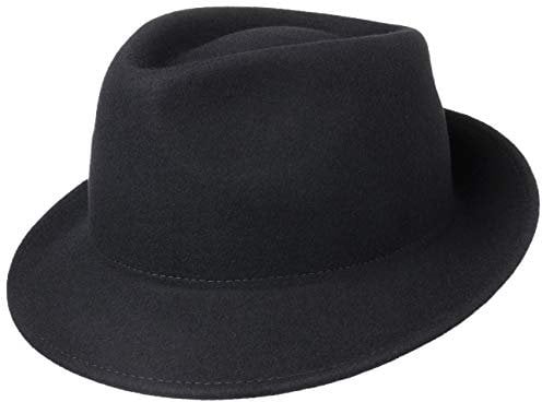 Lipodo Trilby Hut aus Wollfilz Herrenhut Made in Italy Herbst Winter dunkelblau S (54-55 cm)