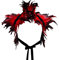 keland Gothic Feder Shrug Schal Umhang Bolero Schultertuch Schulterumhang Federumhang Federkragen Gothic Kragen Halloween Cosplay Kostüm (Rot)
