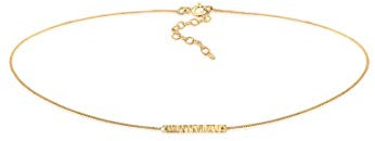 Elli Halskette Damen Choker Rechteck Plättchen Gehämmert Geo Look in 925 Sterling Silber