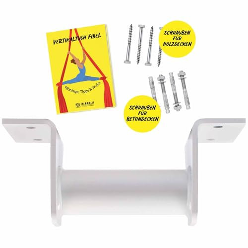 Diabolo Freizeitsport Vertikaltuchdeckenhalterung zur Befestigung von Vertikaltuch oder Yogatuch direkt an der Decke weiße Vertikaltuch-Aufhängung mit Halterung für Decken