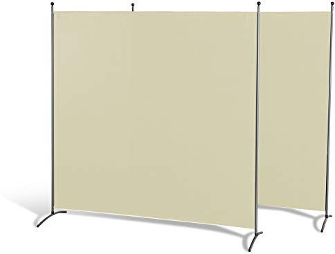 GRASEKAMP Qualität seit 1972 Doppelpack Stellwand 180x180 cm - beige - Paravent Raumteiler Trennwand Sichtschutz