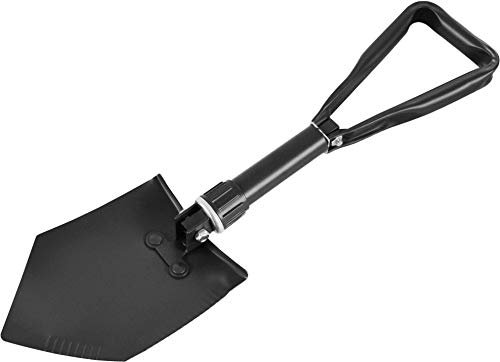 normani EXTRA STABIL - BW Klappspaten mit Tasche, vglb. Bundeswehr/US Army Militär Schaufel/Feldspaten/Spaten aus Metall/Stahl - Ideal für Outdoor, Camping, Survival und Jagd Farbe Schwarz