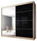 Schwebetürenschrank Kleiderschrank mit Spiegel Garderobenschrank mit Einlegeböden und Kleiderstange - 233x61x218 cm (BxTxH) - BEN 31 (Sonoma)