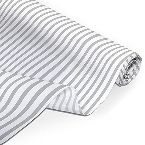 Amilian Baumwollstoff Meterware, Stoffe, Stoffreste, Stoffpaket: ca. 160 cm x 100 cm, zum Nähen, für Patchwork 100% Baumwolle DIY Baumwollstoff, Baumwolltuch, Nähstoffe, Streifen Grau