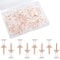 Push Pins 100 PCS Thumbtacks Drawing Pins for Walls Notice Board Pins Clear Drawing Pins for fixing, bulletin board pushpins(Rose Gold)