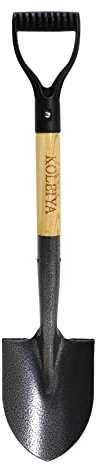 KOLEIYA Pala piccola, manico corto, lunghezza totale 71 cm, pale per bambini per scavare, pale per giardinaggio, pala per sabbia in metallo, metallo + legno