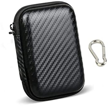 Portable Cable Case, Earphone Cable Storage Bag with Carabiner, Shock and Drop Resistant Hard EVA Protective Organizer for MP3, Charger Cable and Plug (Small)