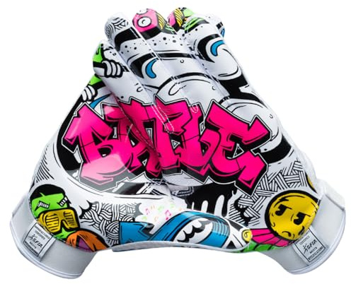 Receiver Football Gloves with Graffiti Design by Battle Sports