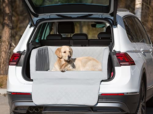 Hundeautositz, Hundedecke Auto Vordersitz/Rückbank, Transportbox Katze, Hundebox, Hundekorb, Hundegeschirr, Hundebett, Hundekörbchen (Asche Skaj, (2) 100x80x39 cm)