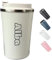 Happy Bottles | Taza nombre | Taza termo | Taza personalizada | Taza portátil térmica | Taza café | Acero inoxidable | Bebidas calientes 6 h | Bebidas frías 12 h | Multicolor | 380ml (380ml, Blanco)
