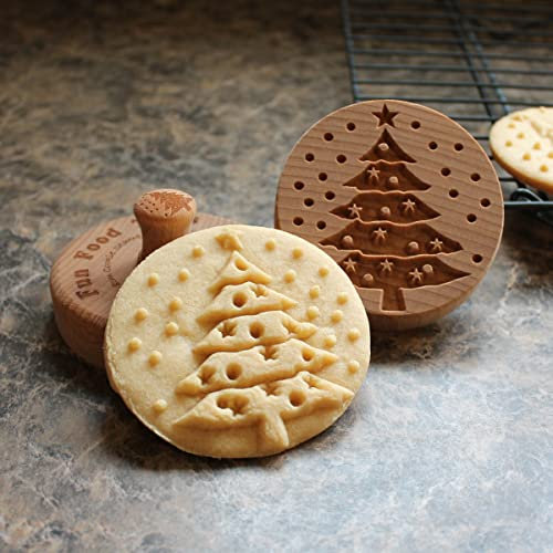 Fun Food Tools, Großer Keksstempel aus Holz, 7,9 cm (CS8-005)