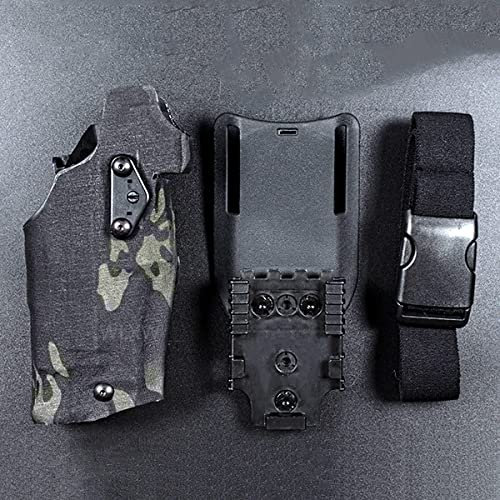 WLXW Tactical Airsoft Holster Airsoft Rechtshänder Holster Für Glock 17/19 Kompatibel Mit X300 Lights Holster QLS Quick Mount Adapter Leg Shroud Drop,Bcp