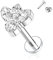 Titan Labret Ohrstecker Labret Ohrringe mit Innengewinde 16G Ohrringe mit flacher Rückseite Lippen Ohrstecker Tragus Schmuck 10mm Monroe Medusa Helix Ohrstecker Silber Lappen Conch Ohrringe (Biene CZ)