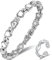 Vicmag Magnetic Bracelets for Women Titanium Steel Brazaletes Ultra Strength Magnetic Adjustable with Removal Tool and Gift Box (Silver Heart Crystal)