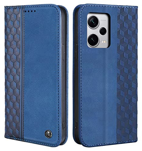 CXTCASE Funda Xiaomi Redmi Note 12 Pro+, Funda Tapa Libro Movil Carcasa PU Cuero para Xiaomi Redmi Note 12 Pro Plus, Tipo Libro Flip Wallet Case, Azul