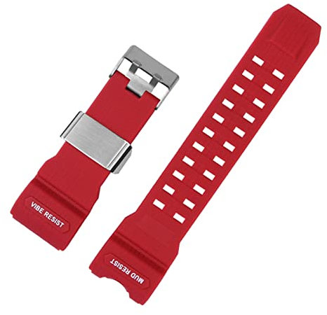Harz-Uhrenarmband für Casio Big Mud King GWG-1000-1A/A3/1A1 GB/GG-Serie, Sport-weiches Silikon-Gummi-Mann-24-mm-Uhrenarmband (Farbe: 10 mm Goldverschluss)