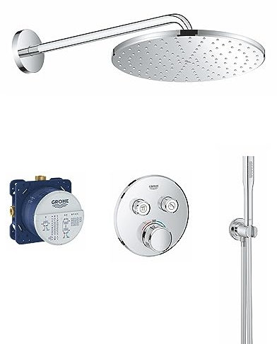 GROHE Grohtherm Round Smartcontrol Mono Rainshower 310 Thermostat Shower Installation Set Round, Chrome