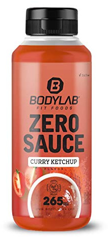 Bodylab24 ZERO Sauce, Curry Ketchup, 265 ml | Kalorienarm, nur 3–9 kcal je 15-g-Portion, fett- und zuckerreduziert, ideal für süße und herzhafte Speisen