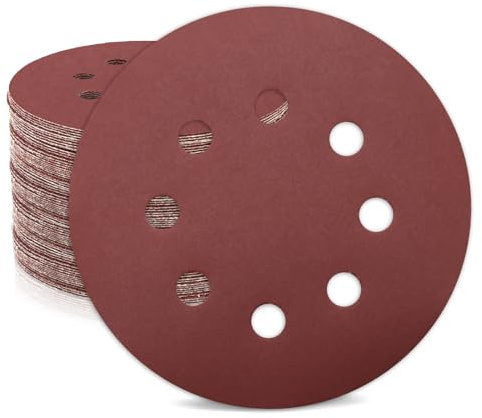 ZEHIQ 125mm Schleifscheiben 400 Körnung 50 Stück 8 Loch Klett | 8 Loch Staubabsaugung, langlebiges Schleifen, schneller Klettwechsel, Schleifpapier für Exzenterschleifer