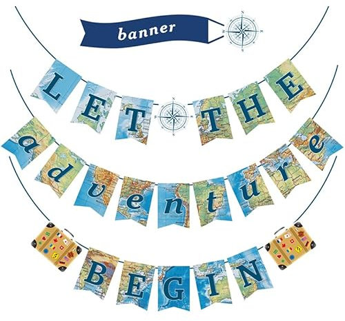 Bon Voyage Party Dekorationen Weltkarte Wimpel Abenteuer Party Banner Reise Motto Party Hängende Wirbel Luftschlangen Geburtstag Babyparty Abschluss Abschied Ruhestand Supplies Dekorationen